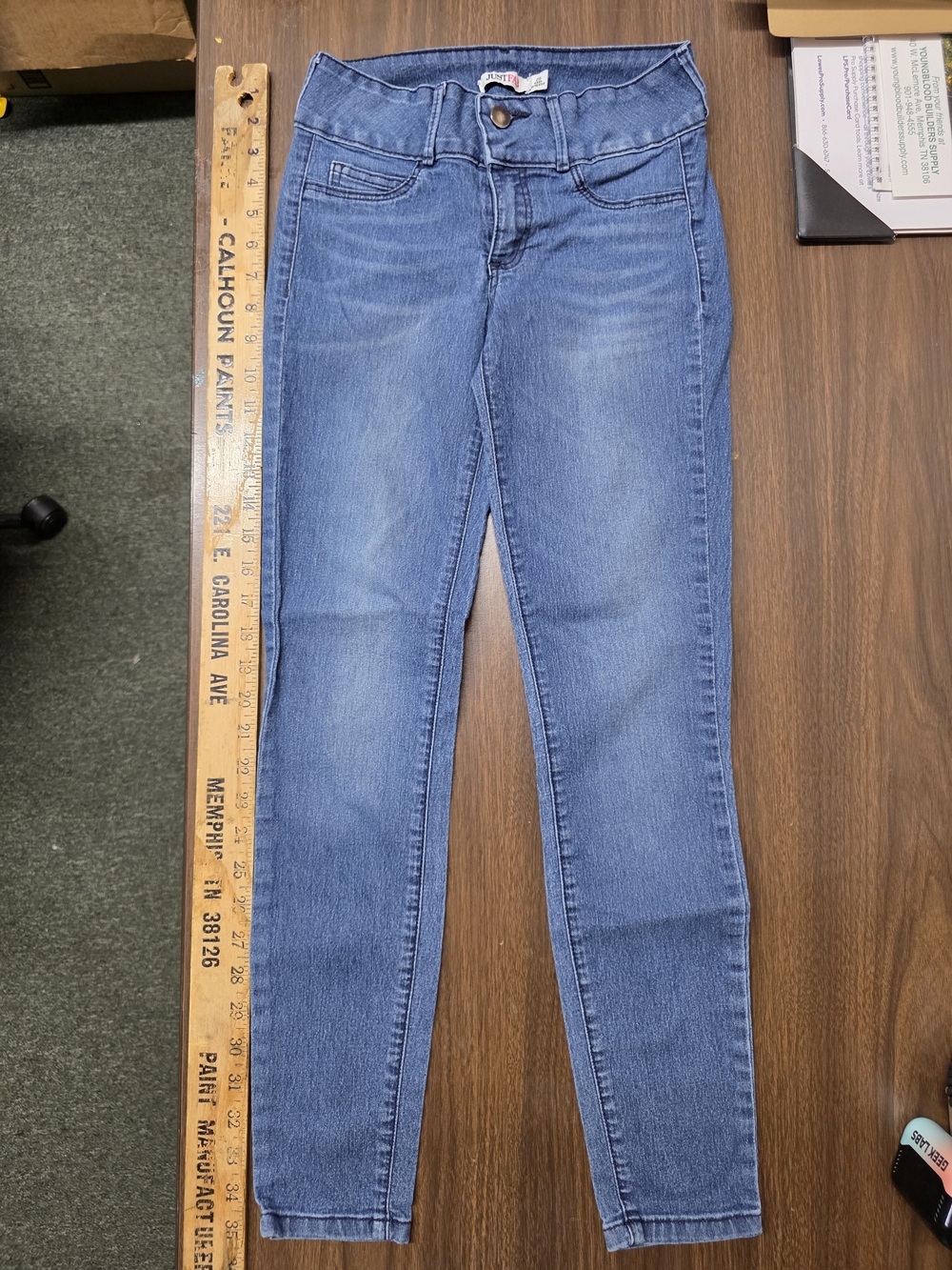 JustFab Women's Skinny Jeans in Light Blue Stretch Denim